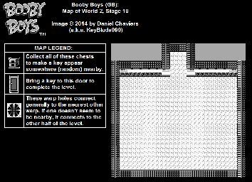 Thumbnail for a map of World 2 Stage 10 for the Game Boy game Booby Boys.