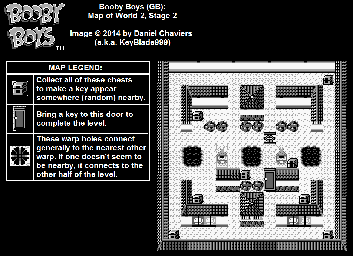 Thumbnail for a map of World 2 Stage 2 for the Game Boy game Booby Boys.