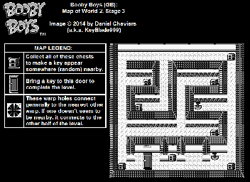 Thumbnail for a map of World 2 Stage 3 for the Game Boy game Booby Boys.