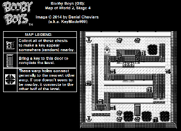 Thumbnail for a map of World 2 Stage 4 for the Game Boy game Booby Boys.