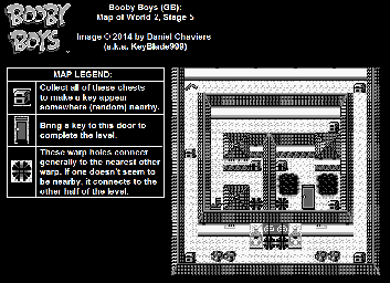 Thumbnail for a map of World 2 Stage 5 for the Game Boy game Booby Boys.