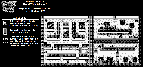 Thumbnail for a map of World 2 Stage 6 for the Game Boy game Booby Boys.