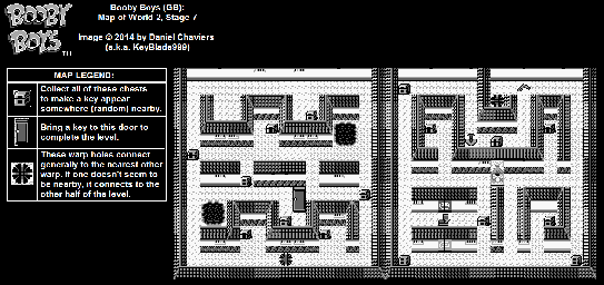 Thumbnail for a map of World 2 Stage 7 for the Game Boy game Booby Boys.