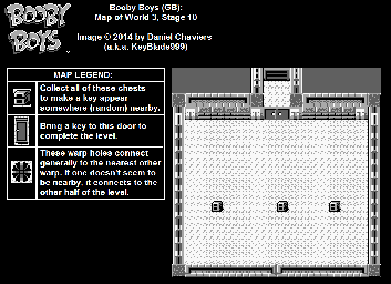 Thumbnail for a map of World 3 Stage 10 for the Game Boy game Booby Boys.