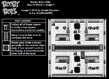 Thumbnail for a map of World 3 Stage 5 for the Game Boy game Booby Boys.