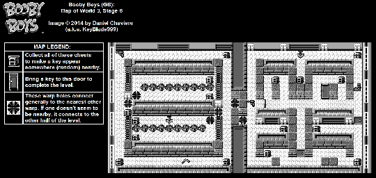 Thumbnail for a map of World 3 Stage 6 for the Game Boy game Booby Boys.