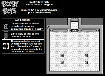 Thumbnail for a map of World 4 Stage 10 for the Game Boy game Booby Boys.