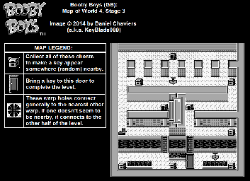 Thumbnail for a map of World 4 Stage 3 for the Game Boy game Booby Boys.