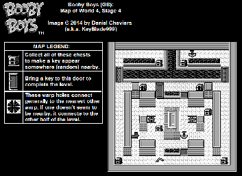 Thumbnail for a map of World 4 Stage 4 for the Game Boy game Booby Boys.