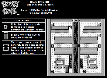 Thumbnail for a map of World 4 Stage 5 for the Game Boy game Booby Boys.