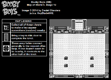 Thumbnail for a map of World 5 Stage 10 for the Game Boy game Booby Boys.