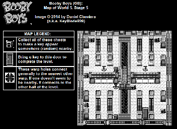Thumbnail for a map of World 5 Stage 5 for the Game Boy game Booby Boys.