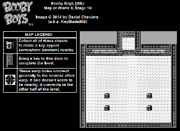 Thumbnail for a map of World 6 Stage 10 for the Game Boy game Booby Boys.