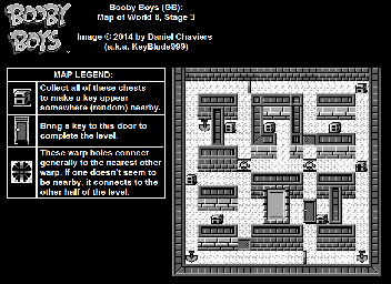 Thumbnail for a map of World 6 Stage 3 for the Game Boy game Booby Boys.