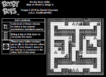 Thumbnail for a map of World 6 Stage 4 for the Game Boy game Booby Boys.