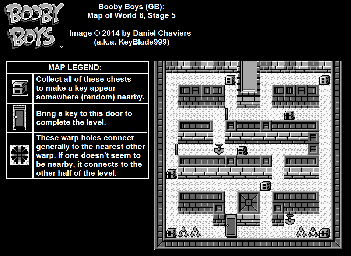 Thumbnail for a map of World 6 Stage 5 for the Game Boy game Booby Boys.