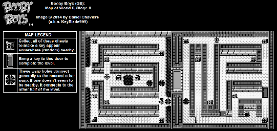 Thumbnail for a map of World 6 Stage 8 for the Game Boy game Booby Boys.