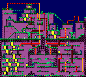 Thumbnail for a map of Stage 15 for the Game Boy game Bugs Bunny Crazy Castle 3.