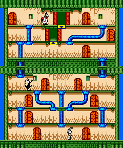 Thumbnail for a map of Stage 18 for the Game Boy game Bugs Bunny Crazy Castle 3.