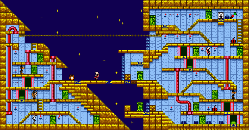 Thumbnail for a map of Stage 54 for the Game Boy game Bugs Bunny Crazy Castle 3.