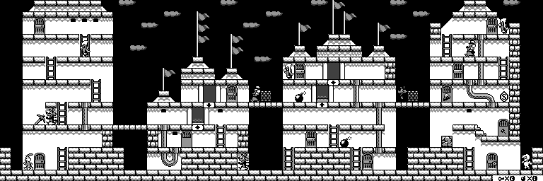 Thumbnail for a map of Stage 10 for the Game Boy game The Bugs Bunny Crazy Castle II.