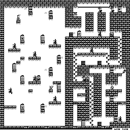 Thumbnail for a map of Stage 21 for the Game Boy game The Bugs Bunny Crazy Castle II.
