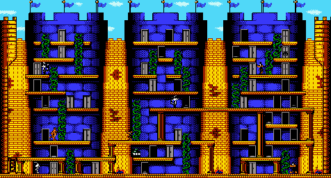 Thumbnail for a map of Stage 7-1 for the Game Boy game Bugs Bunny In Crazy Castle 4.