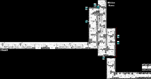 Thumbnail for a map of Dracula's Castle Stage 1 for the Game Boy game Castlevania II: Belmont's Revenge.