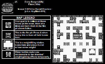Thumbnail for a map of Place 02 for the Game Boy game Crazy Burger.