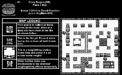 Thumbnail for a map of Place 03 for the Game Boy game Crazy Burger.
