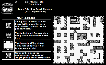 Thumbnail for a map of Place 04 for the Game Boy game Crazy Burger.