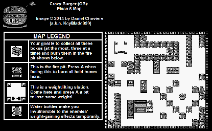 Thumbnail for a map of Place 05 for the Game Boy game Crazy Burger.