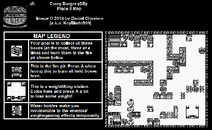 Thumbnail for a map of Place 08 for the Game Boy game Crazy Burger.