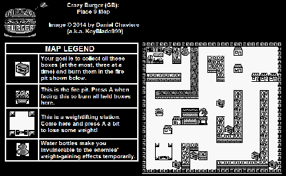 Thumbnail for a map of Place 09 for the Game Boy game Crazy Burger.