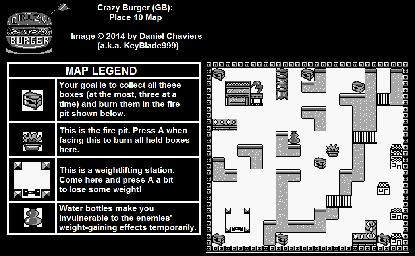 Thumbnail for a map of Place 10 for the Game Boy game Crazy Burger.