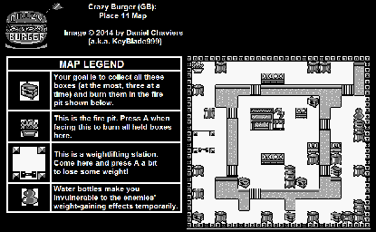 Thumbnail for a map of Place 11 for the Game Boy game Crazy Burger.