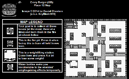 Thumbnail for a map of Place 12 for the Game Boy game Crazy Burger.
