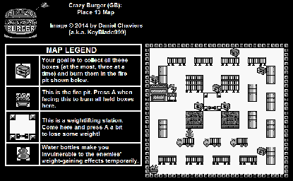 Thumbnail for a map of Place 13 for the Game Boy game Crazy Burger.