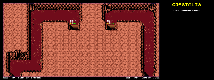 Thumbnail for a map of Joel Sahara Caves for the Game Boy game Crystalis.