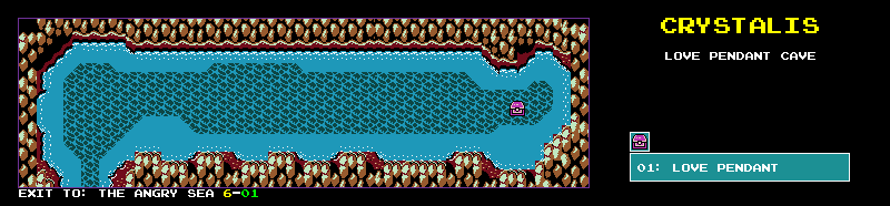Thumbnail for a map of Love Pendant Cave for the Game Boy game Crystalis.