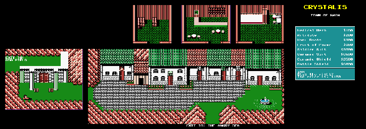 Thumbnail for a map of Town Of Swan for the Game Boy game Crystalis.