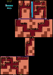 Thumbnail for a map of Waterfall Cave for the Game Boy game Crystalis.