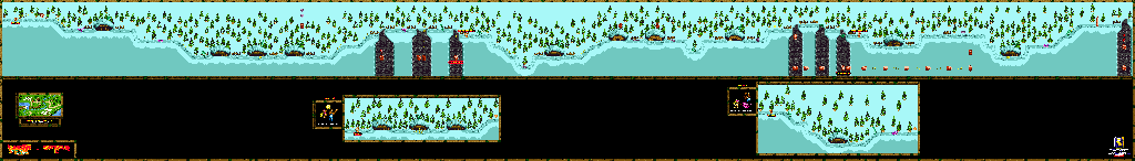 Thumbnail for a map of Blackforest Plateau Polar Pitfalls for the Game Boy game Donkey Kong GB: Dinky Kong & Dixie Kong.