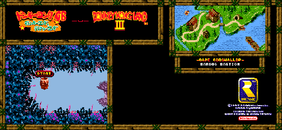 Thumbnail for a map of Cape Codswallop Barbos Bastion for the Game Boy game Donkey Kong GB: Dinky Kong & Dixie Kong.