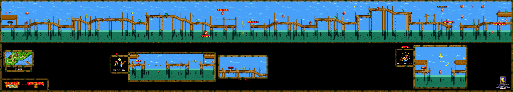 Thumbnail for a map of Cape Codswallop Red Wharf for the Game Boy game Donkey Kong GB: Dinky Kong & Dixie Kong.