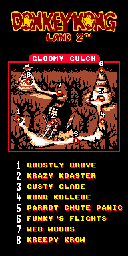 Thumbnail for a map of Gloomy Gulch (In-Game Map) for the Game Boy game Donkey Kong Land 2.