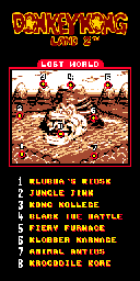 Thumbnail for a map of Lost World (In-Game Map) for the Game Boy game Donkey Kong Land 2.