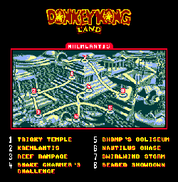 Thumbnail for a map of Kremlantis (In-Game Map) for the Game Boy game Donkey Kong Land.