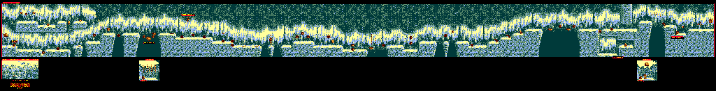Thumbnail for a map of Monkey Mountains & Chimpanzee Clouds Spiky Tyre Trail for the Game Boy game Donkey Kong Land.