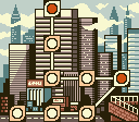 Thumbnail for a map of Stage 1 (Big City) for the Game Boy game Donkey Kong.